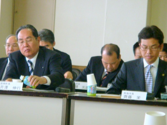 熱海・函南広域行政推進委員会 芹沢函南町長と斉藤熱海市長